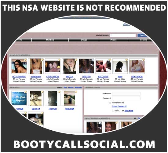 BootyCallSocial.com homepage
