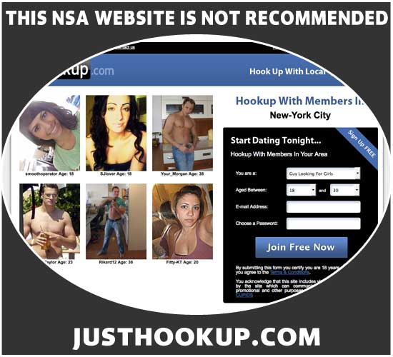 JustHookup.com homepage